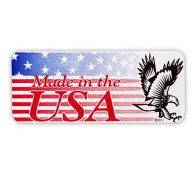 Made in the USA Stickers - 1" x 2-1/4" - 500/Box