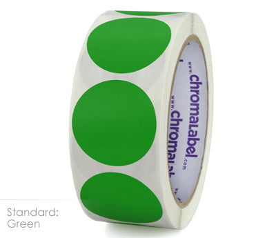 Fluorescent Green Circle Stickers and Labels - 1.5