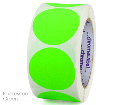 Etiquette rond 40mm vert neon/rl 500