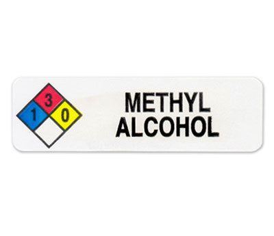 Preprinted Methyl Alcohol Stickers