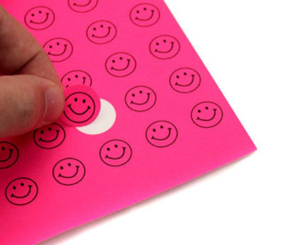 0.75" Circle Labels for Printers - Fluorescent Pink