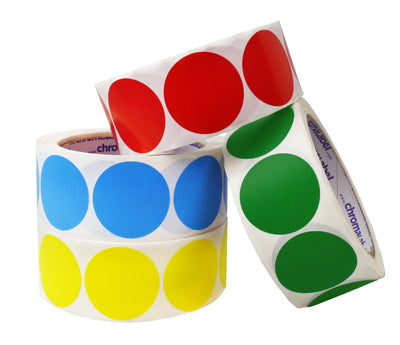 1.5 Round Colored Number Stickers | Adhesive Labels with Numbers 1 Through  12