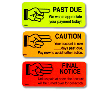 Accounts Receivable Collection Stickers Pack-3 Popular Billing Labels
