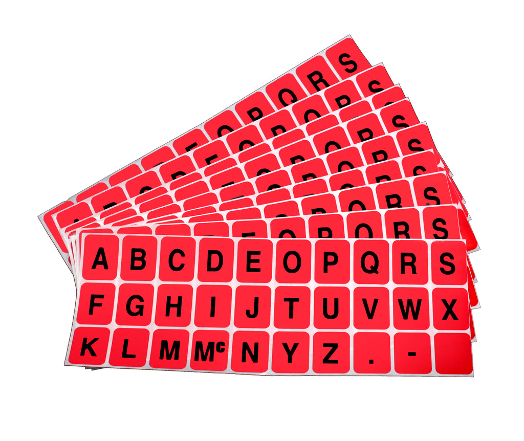 Small Alphabet AZ Stickers, White Letters on Black 10mm (0.4 inch) Square  Sticky Labels