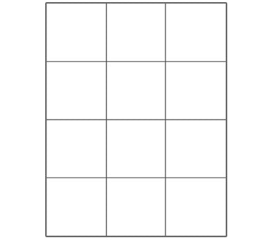 2.75 inch Square White Labels