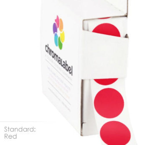 3/4" Permanent Round, Color-Code Dots: 250/Box – Red