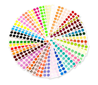 The 38 Collection™ - 1/4" Color Coding Permanent Dot Sticker Kit: 1140/Pack