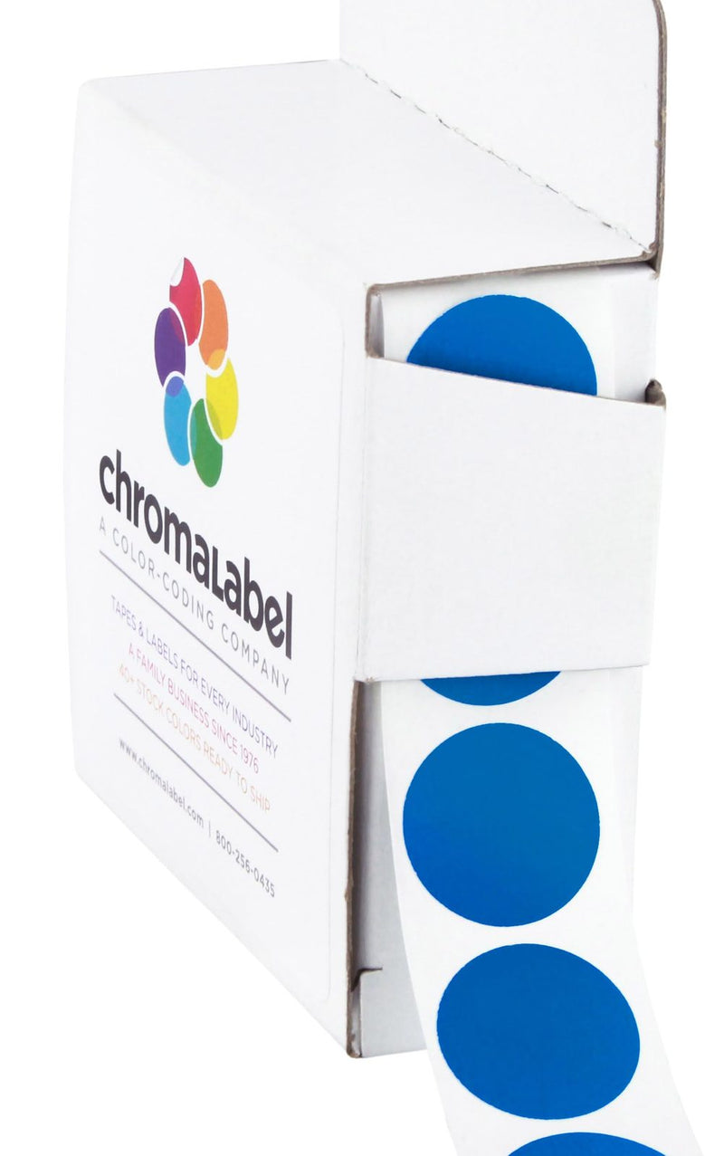 3/4" Permanent Round, Color-Code Dots: 1,000/Box – Dark Blue
