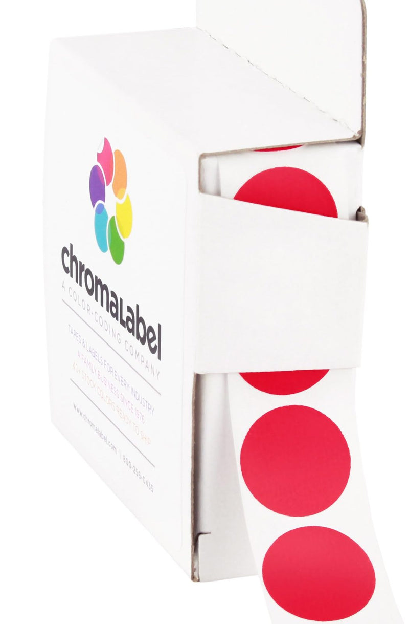 3/4" Permanent Round, Color-Code Dots: 1,000/Box – Red